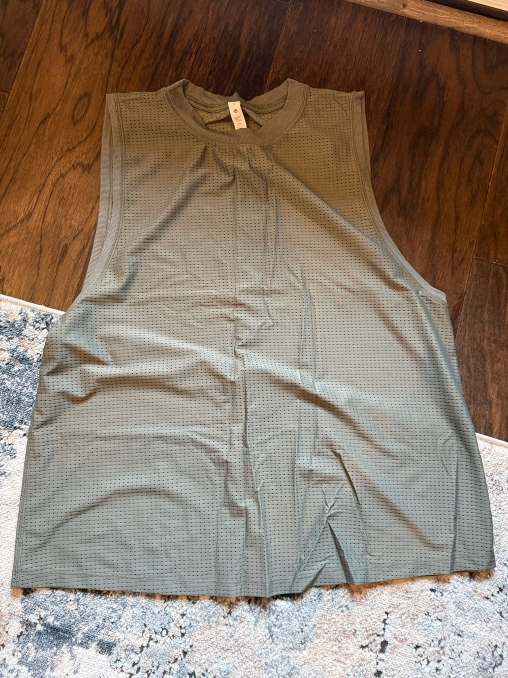 lululemon athletica Perforated Olive Green Workout Tank